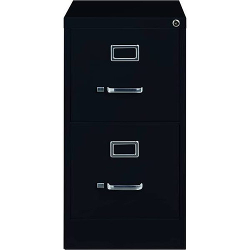 Hirsh 22 In. Deep Commercial Metal Vertical File Cabinet With 2-Drawers (Black)