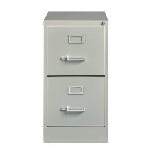 Hirsh 22" Deep 2 Drawer Letter Width Vertical File Cabinet, Commercial Grade, Light Gray