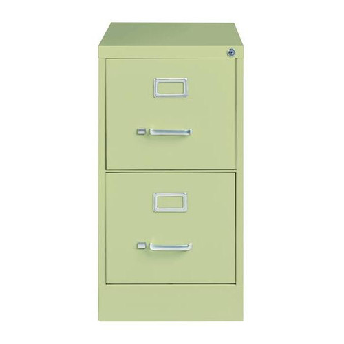 Hirsh 25" Deep 2 Drawer Letter Width Metal Vertical File Cabinet, Commercial Grade, Putty