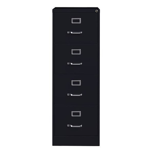 Hirsh 26.5" Deep 4 Drawer Legal Width Commercial Vertical File Cabinet, Black