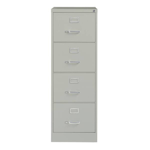 Hirsh 26.5" Deep 4 Drawer Legal Width Commercial Vertical File Cabinet, Gray