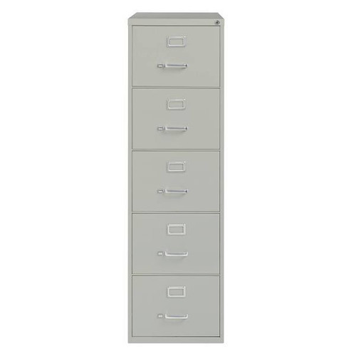 Hirsh 26.5" Deep 5 Drawer Legal Width Commercial Vertical File Cabinet, Gray