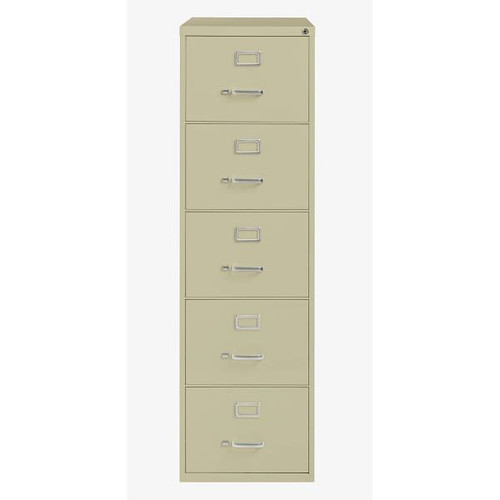 Hirsh 26.5" Deep 5 Drawer Legal Width Commercial Vertical File Cabinet, Putty