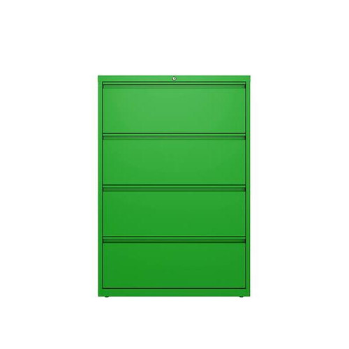 Hirsh 36" Wide 4 Drwr Metal Lateral File Cabinet Letter/Legal/A4 Screamin' Green