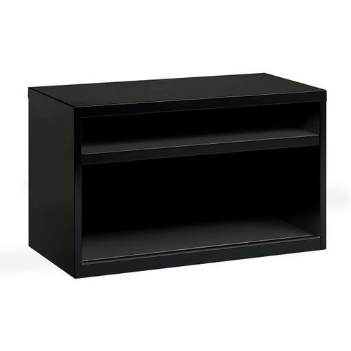 Hirsh 36 Wide Low Credenza Lateral Cabinet W/ Open Shelves, Black