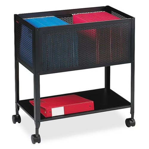 Lorell Black Steel Mesh Hanging Letter-Size Mobile File Cart