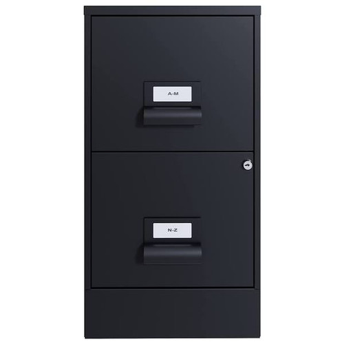 Space Solutions 18 In Deep 2 Drawer Letter Width Vertical File Cabinet, Black