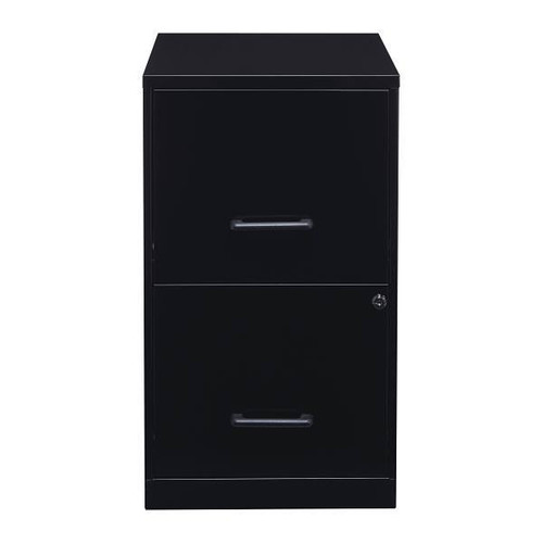 Space Solutions 18" Deep 2 Drawer Letter Width Vertical File Cabinet, Black