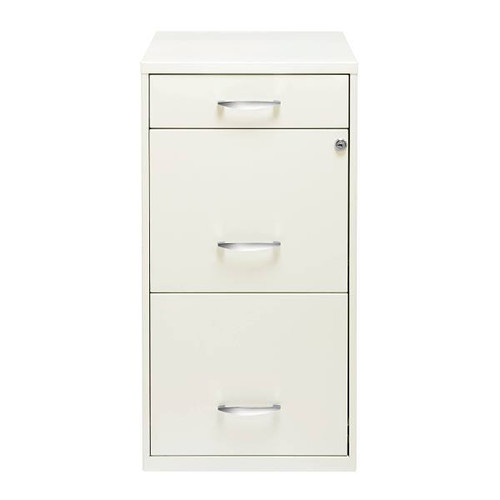 Space Solutions 18" Deep 3 Drawer Organizer File Cabinet, Pearl White