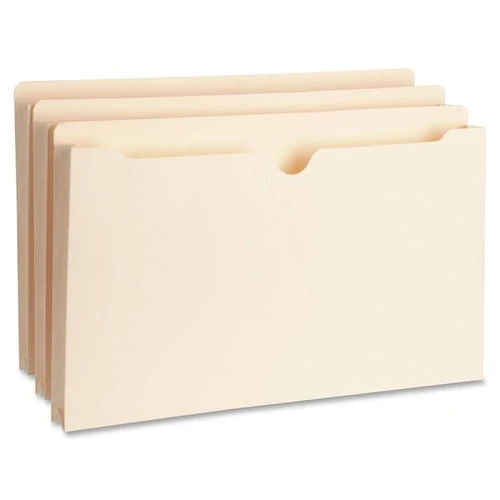 Business Source Straight Tab Legal File Pocket 8.5" X 14" Manila Package Of 50