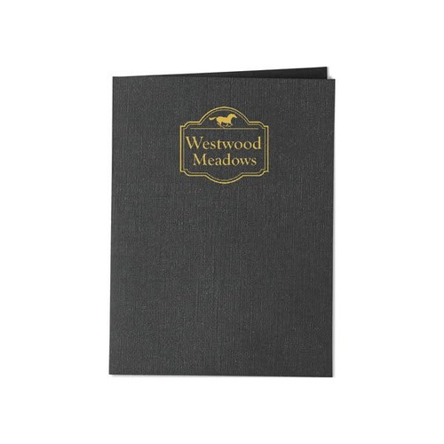 Custom Pocket Folders, Black, 100/pack