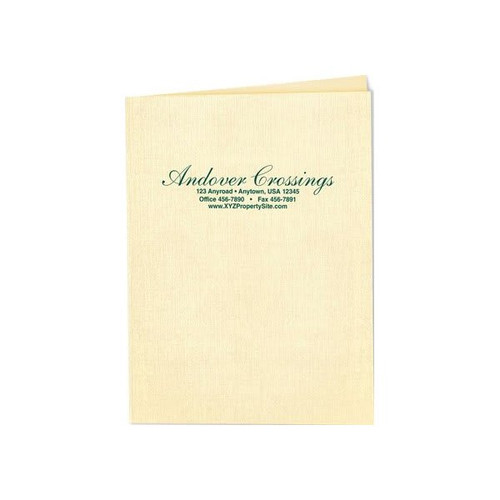 Custom Pocket Folders, Ivory, Package Of 100