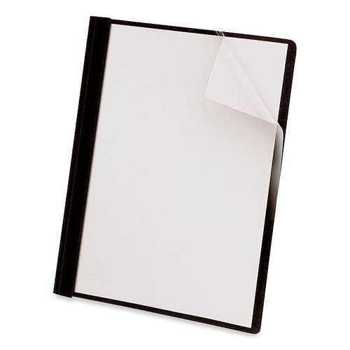 Universal Report Cover Fastener 3-Prong Fastenr 8.5x11 Clear/Black Package Of 25