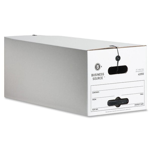 Business Source White Letter Size Storage Box 12" X 24" X 10" Case Of 12