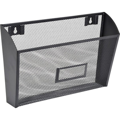 Lorell Mesh Wire Wall Pocket 6.63" X 12.62" X 4.75" Black