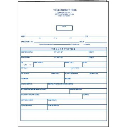 Funeral Worksheet, Imprinted Package Of 100