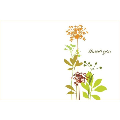 Personalized Card, Floral Silhouette Design No Envelope Imprint Package Of 50