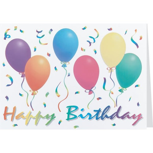 Happy Birthday Greeting Card, Elegant Design, No Envelope Imprint Package Of 50