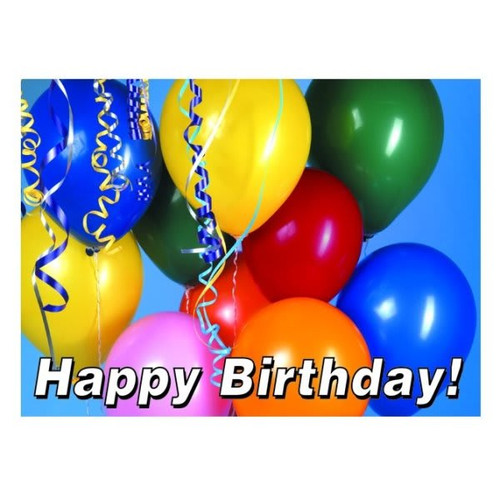 Happy Birthday Greeting Cards, Balloons Design  Envelope Imprint Package Of 50