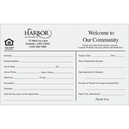 Custom Guest Cards, Gray Package Of 100