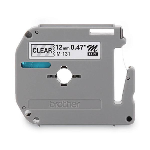 Brother M Series Tape Cartridge For P-Touch Labelers .47"X26.2 Ft Black On Clear