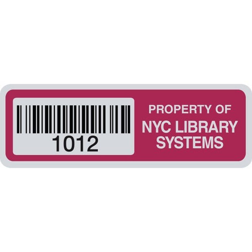 All Surface Asset Labels, Silver Imprint, 3 X 1