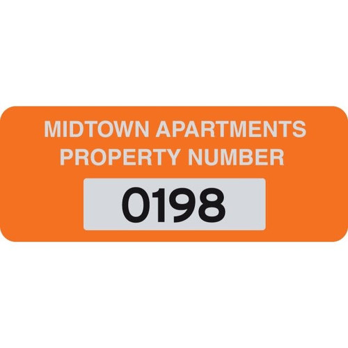 Asset Labels, Colored Imprint, 2 X 3/4