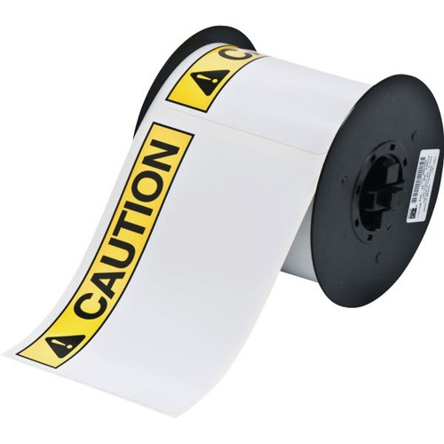 Brady B30 Series Vinyl Labels With Header 4" H X 6" W Ansi Caution Header