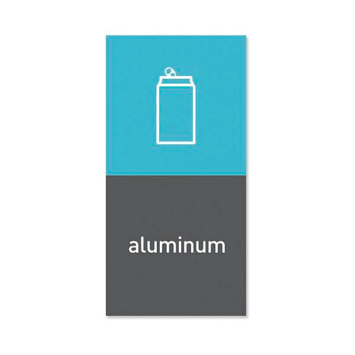 Simplehuman Recycling Magnetic Labels -Aluminum - 4" X 8"