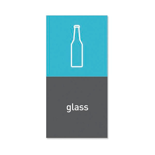Simplehuman Recycling Magnetic Labels -Glass - 4" X 8"