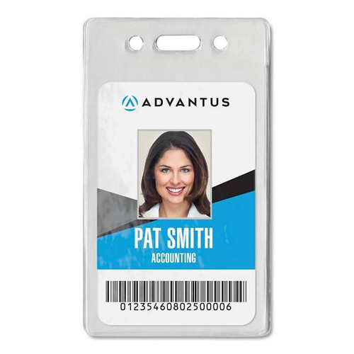 Advantus Proximity ID Badge Holders Vertical Clear Package Of 50