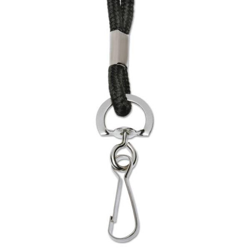 Skilcraft Polyester Cord Lanyard, 36, Black, Package Of 12