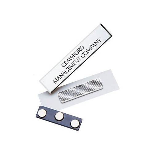 Name Tag With Magnet, Silver, 3 X-3/4