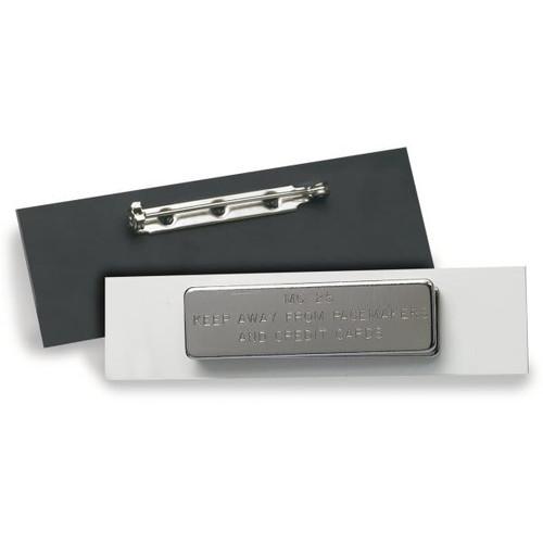 Name Tag With Pin Backing, Black, 3 X 1