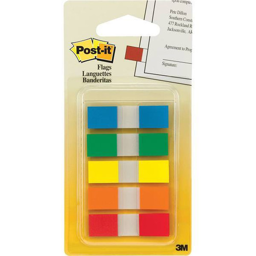 Post-It Flags 0.5" X 1.75" Assorted Colors Package Of 100