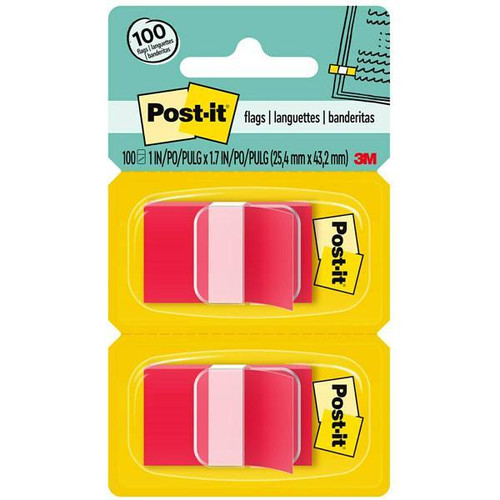 Post-It Flags 1" X 1.75" Red Package Of 100