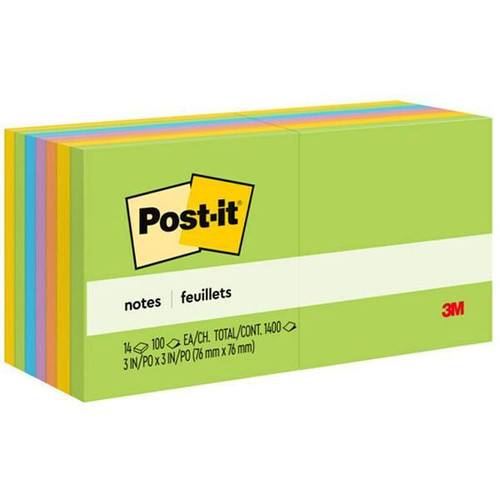 Post-It Notes Floral Fantasy Color Collection 3"X3" Package Of 14
