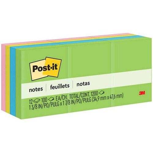 Post-It Original Notepads Floral Fantasy Color Collection 1 3/8"X 1 7/8"  Package Of 12