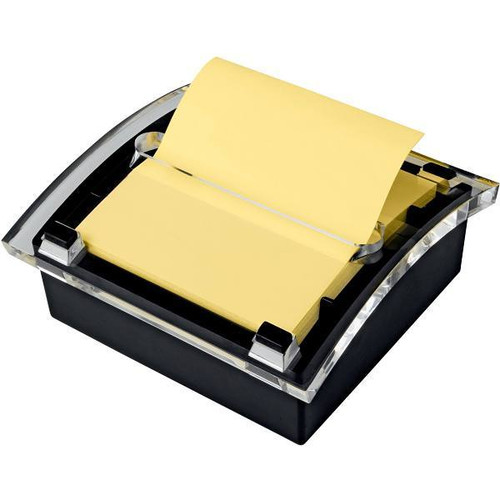 Post-It Pop-Up Note Dispenser 3"X3" 100 Note Cap 100 Sheets Per Pad Clear/Black,