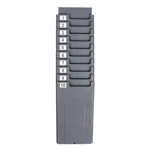 Amano Universal Timecard Rack, 10 Slot Plastic, Wall Mount