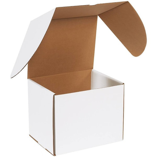 Box Partners 9 1/2 X 8 X 8" White Outside Tuck Mailers Package Of 25