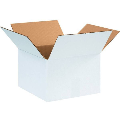Box Partners Corrugated Boxes 12"X12"X8" White Package Of 25