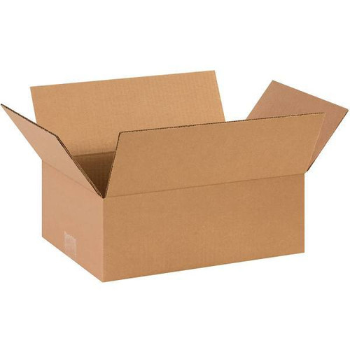Box Partners Flat Corrugated Boxes 14"X10"X5" Kraft Package Of 25