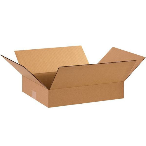 Box Partners Flat Corrugated Boxes 15"X12"X3" Kraft Package Of 25