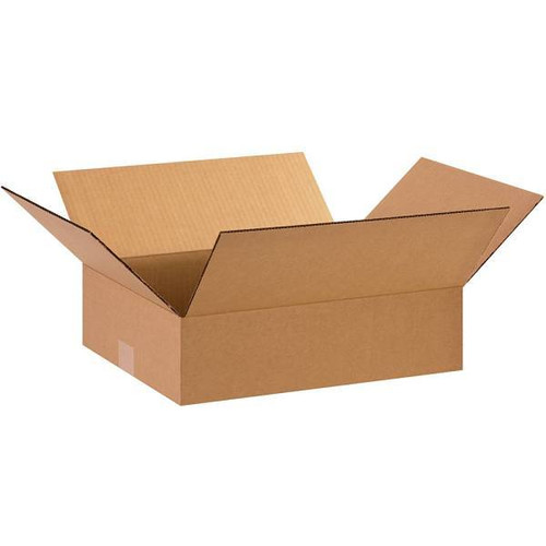 Box Partners Flat Corrugated Boxes 15"X12"X4" Kraft Package Of 25