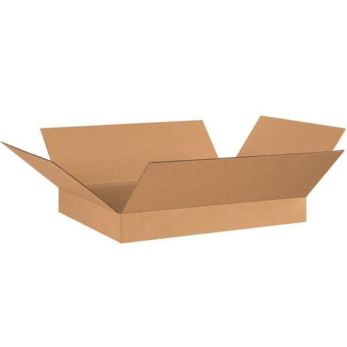 Box Partners Flat Corrugated Boxes 26"X20"X4" Kraft Package Of 20