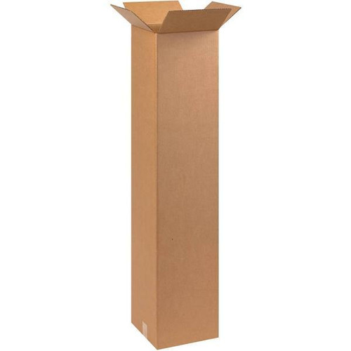 Box Partners Tall Corrugated Boxes 10"X10"X48" Kraft Package Of 20