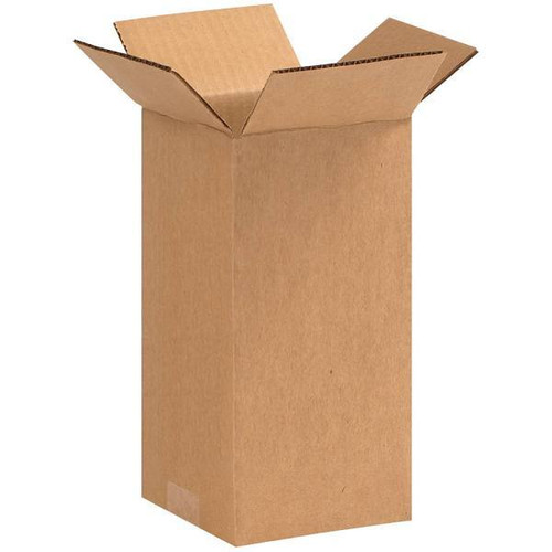 Box Partners Tall Corrugated Boxes 4"X4"X9" Kraft Package Of 25
