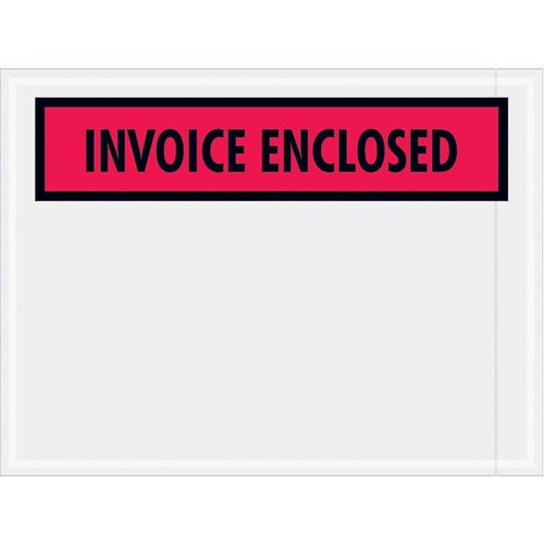 Box Partners 4 1/2 X 6" Red "Invoice Enclosed" Envelopes Cs Of 1000 PL463