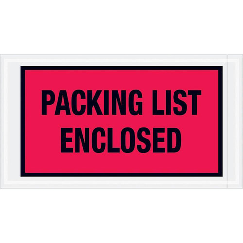 Box Partners 5 1/2 X 10" Red "Packing List Enclosed" Envelopes Cs Of 1000 PL427